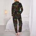 thumbnail image 6 of Goofa Color Summer Printed Women’s 2 Piece Pajama Set Super,Pajamas Women's Long Sleeve Sleepwear Soft Button Down Loungewear Pjs Lounge Set Nightwear-XX-Large, 6 of 9