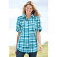 thumbnail image 4 of Woman Within Plus Size Short-Sleeve Button Down Seersucker Shirt, 4 of 5