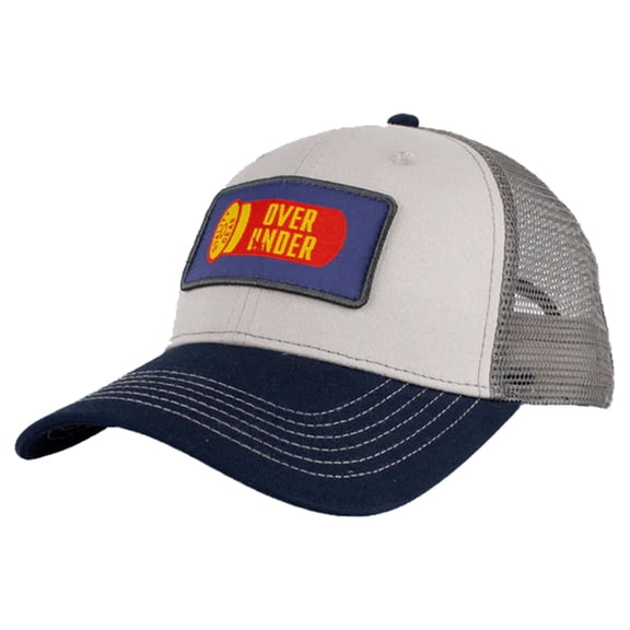 Over Under Clothing Simple Shotshell Patch Mesh Back Trucker Hat, Grey/ Navy/ Grey