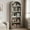 Grey, variant on Accreate Bookcase 5 Shelf Arched Bookshelf 71.65in Tall Bookcase Farmhouse Display Storage Rack Wooden Bookshelves for Home office, Living Room