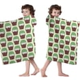 thumbnail image 4 of Cute Green Hedgehog Pattern Hooded Bath Towel，50"x30" for Ages 3 To 12 Kids, Quick Dry Lightweight Soft Microfiber Hood Beach Towel Cover Up for Kids, 4 of 7