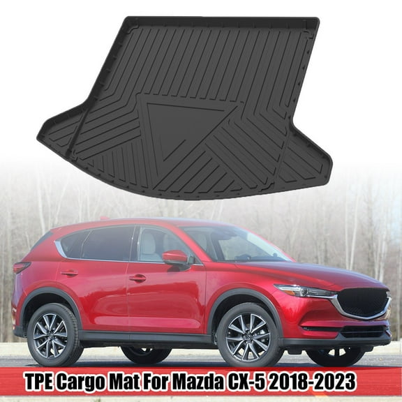 TPE Cargo Liner Mat for Mazda CX-5 2018-2023, Rear Trunk Boot Tray Carpet Luggage Pad Cover Protector, Black