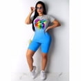 thumbnail image 2 of Conjunto de ropa deportiva para mujer Conjunto de pantalones cortos con top de yoga Camiseta deportiva de manga corta, Azul, XL Scienceny  AP002243-12, 2 of 7