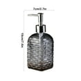 thumbnail image 3 of OEFNTAC Glass Soap Dispenser Bottle Wave Pattern Glass Soap Dispenser 7.5x2.8in 350ml Press Pump Bottle for Bathroom Kitchen Shampoo Shower Gel Clear Countertop, 3 of 6