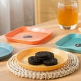 thumbnail image 2 of JANDEL 3 Pack of Plastic Serving Trays, 6" Rectangular Circle Disposable Party Platters and Trays, Small Dish Pickle Dish Plastic Snack Cake Dish Dining Table Garbage Storage Tray, 2 of 7