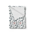 thumbnail image 2 of Lighthouse Soft Flannel Fleece Throw Blanket, Nautical Anchors Waves Helms and Animal Silhouettes Compass Navigation, Cozy Plush for Indoor and Outdoor Use, 50" x 70", Indigo Red White, by Ambesonne, 2 of 5
