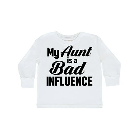 

Inktastic My Aunt is a Bad Influence Gift Toddler Boy or Toddler Girl Long Sleeve T-Shirt