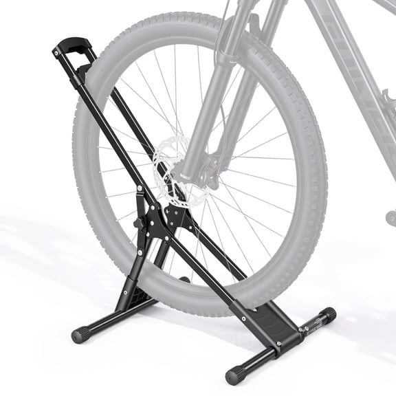 VEVOR Bike Stand, Foldable Freestanding Bike Storage Rack, Carbon Steel Garage Bicycle Floor Stand, Fits 20-29 in Wheel Diameters, Drill-Free Installation, Ideal for Garage, Apartment, Home, Black