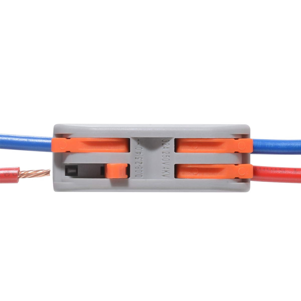 25pcs Conductor Compact Connectors Lever Wire Nut Electrical Connectors with Fixed Base for 2 Circuit Inline Splices 28-12 AWG