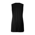 thumbnail image 5 of Hyknon Robes d'Été pour Femmes Mode Couleur Unie Col Rond Sans Manches Robes Plissées Fluides Amples Sans Manches avec Poches, 5 of 5