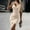 Beige, variant on SDJMa Women's Short Sleeve Pleated Loose Swing Casual Dress Women's Solid Color Suspender Drawn Pleated Mid-length Irregular Hem Dress Suspender V-neck Dress