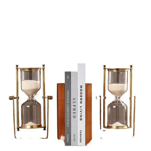 HEBIX Rustic Iron Sand Timer Décor, an American-Inspired Creative Showpiece for Office, Study, and Bar Cabinet Home Decor