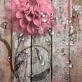 thumbnail image 5 of Farmhouse Flower Floral Shower Curtain, Rustic Pink Dahlia Shower Curtain Set, Country Pink Wild Garden Plant Waterproof Fabric Shower Curtain with Hooks, Surreal Bathroom Curtain, 36x70inch, 5 of 6