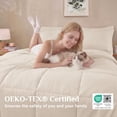 thumbnail image 6 of Queen Comforter Set Ultra-Soft Bed in a Bag Queen Size 7 Pieces Oeko-TEX Certified Bedding Set with Down Alternative Comforter Sheets Pillowcases Shams Beige, 6 of 7