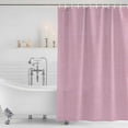 thumbnail image 3 of Pink Burlap Texture Shower Curtain, Waterproof Shower Curtains for Bathroom, Farmhouse Vintage Pink Washable Fabric Bathtub Curtain Set Bath Decor with 12 Hooks Long 72"x84", 3 of 8