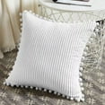 thumbnail image 7 of 18×18 Inch Corduroy Pom Pom Throw Pillow Cover 2-Pack Soft Cushion Cover for Home Sofa Bed Living Room Bedroom Apartment Decor, 7 of 7
