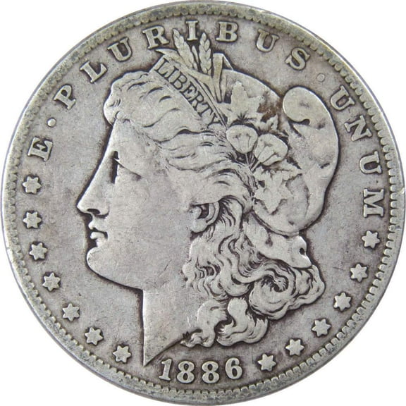 1886 Morgan Dollar F Fine 90% Silver $1 US Coin Collectible