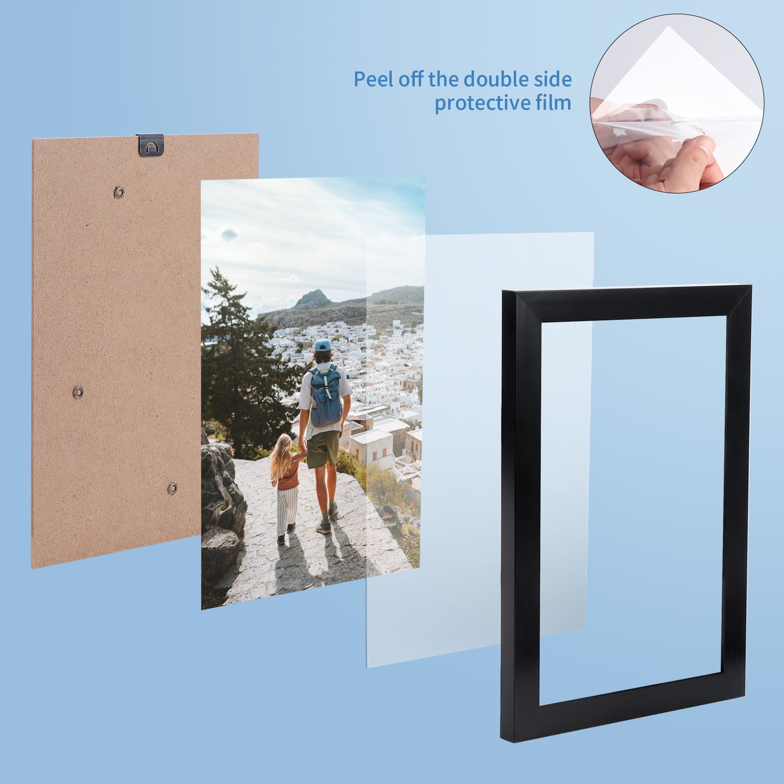 18 Pack 5x7 Picture Frame, Multi Black 5 by 7 photo Frames Set for Wall Mounting and Tabletop, Gift for Father 's Day