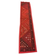 Mogul Indian Table Runner Red Vintage Patchwork Table Throw Wall Decor
