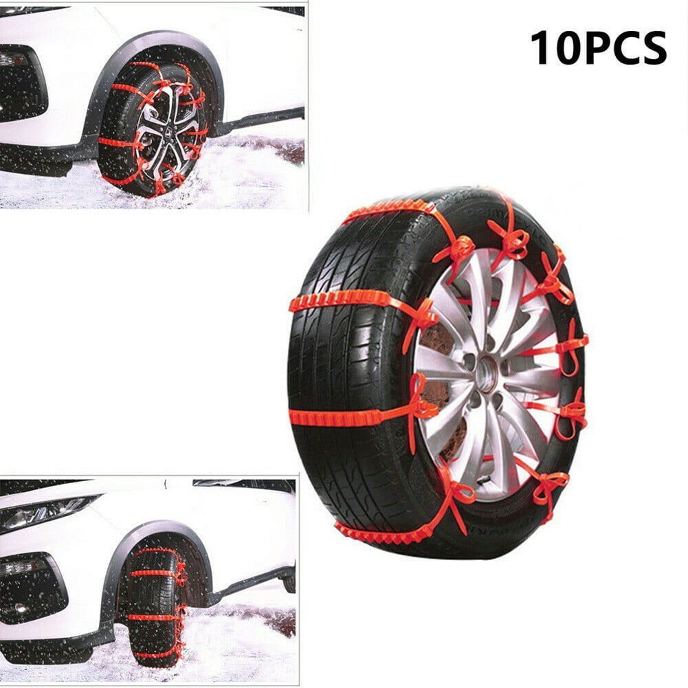 10 Pcs Car Anti-skid Tyre Tire Wheel Mud Ice Snow Chain For Emergency Driving UK 