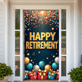 thumbnail image 6 of LUUFILx Happy Retirement Banner Balloons Celebration Backdrop Colorful Pennants Photography Props Decoration Party Supplies Wall Poster Background, 6 of 9
