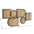 thumbnail image 3 of DecMode Brown Bamboo Shapes Geometric Wall Decor with Metal Wire Frames, 3 of 7