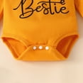 thumbnail image 6 of HCNTES Baby Girl Clothes 0 3 6 9 12 18 Months Newborn Baby Girl Auntie Outfits Auntie's Bestie Long Sleeve Ribbed Romper Bodysuit Floral Pants Headbands Outfits, 6 of 8
