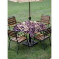 thumbnail image 5 of Outdoor Tablecloth with Umbrella Hole, Purple Boho Spillproof Waterproof Outdoor Table Cover, Farmhouse Ethnic Abstract Floral Pattern Patio Tablecloths for Party/Garden/Picnic, Square 60"x60", 5 of 9