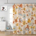 thumbnail image 3 of Cute Mushroom Shower Curtain,Retro Boho Floral Shower Curtains Set for Bathroom,70s Shrooms Funky Groovy Aesthetics Flowers Bath Curtain with 12 Hooks 72x72,Waterproof Fabric, 3 of 6