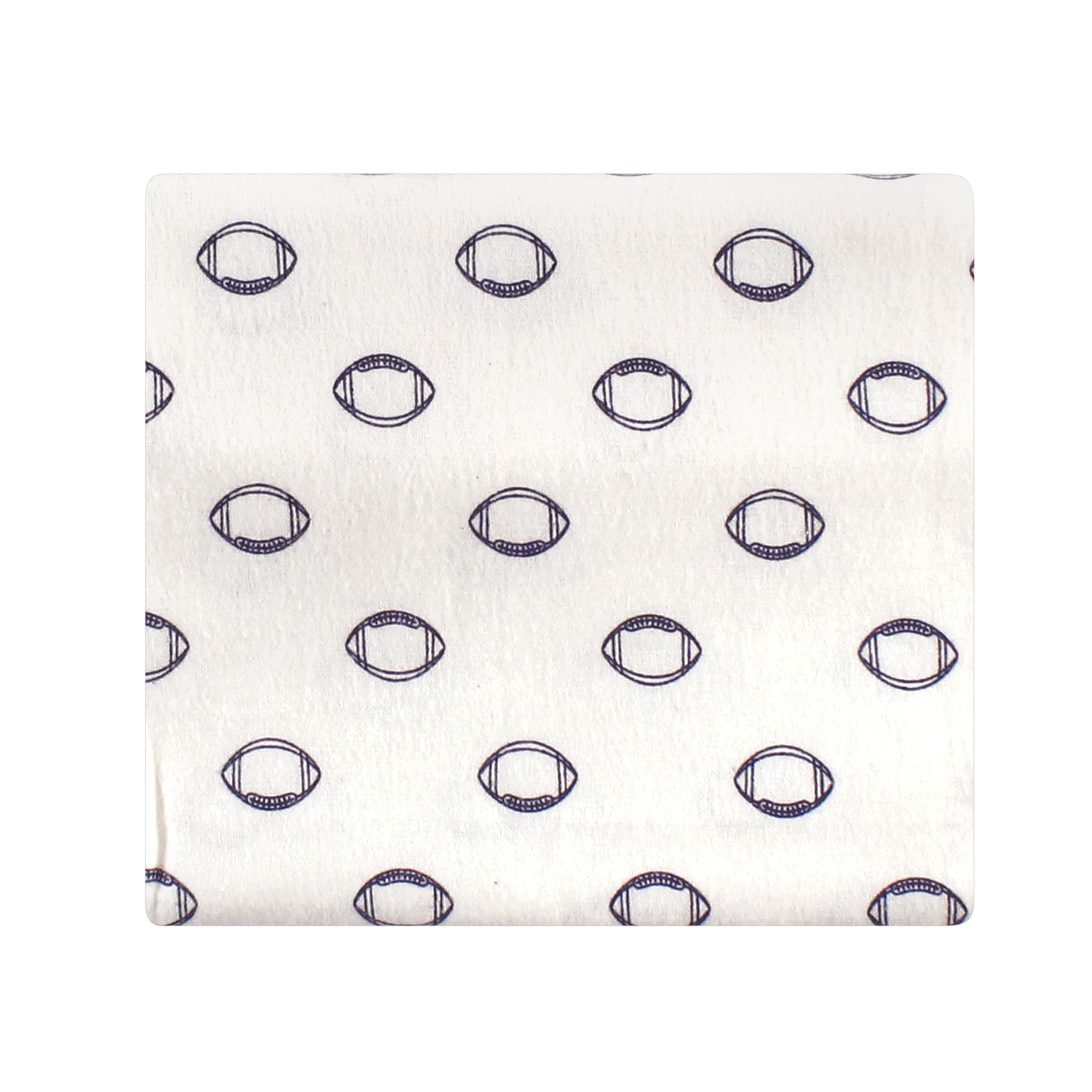 Little Treasure Hudson Baby Cotton Poly Flannel Receiving Blankets Multipack, Burgundy Football, 30x30 inches