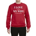 thumbnail image 2 of I Love My Wife Lets Me Go Hunting Hunting Unisex Crewneck Graphic Sweatshirt, Red, X-Large, 2 of 3