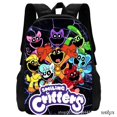 thumbnail image 3 of Mochilas escolares de juego de Critters sonrientes para niños y niñas, mochila de gran capacidad con estampado de dibujos animados, suministros para estudiantes, regalos de cumpleaños, 3 of 5