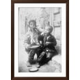 thumbnail image 2 of Art.com Two Neapolitan Children Slurp Down Spaghetti Art Print, Brown Frame Wall Art, 32" x 44", 2 of 5