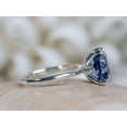 thumbnail image 2 of 2.50Ct Cushion Cut Lab Created Blue Tanzanite Women's Ring 14K White Gold Plated, 2 of 5