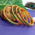 thumbnail image 2 of Efulgenz Traditional Gold Tone Bangle Set Indian Wedding Bridal Jewelry Multicolor Kundan Crystal Bangle Bracelet Bollywood Jewelry for Women (4 Pcs) Size 2.6, 2 of 8
