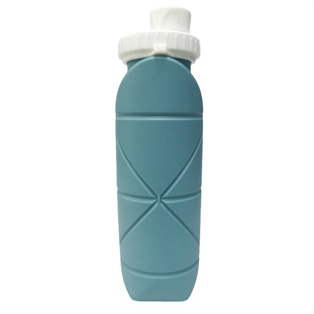 Verde HECHO ESPECIAL Botellas de agua plegables Tazas Válvula a prueba de fugas Reutilizable Sin BPA Botella de agua de viaje plegable de silicona Taza para gimnasio Camping Senderismo Viajes Deportes