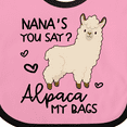 thumbnail image 4 of Inktastic Nana's You Say Alpaca My Bags Boys or Girls Baby Bib, 4 of 4