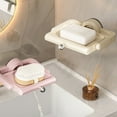 thumbnail image 1 of Suction Cup Soap Dish Holder - Rotatable Wall Mounted Storage Rack for Bathroom and Kitchen - Draining Soap Container for Space Saving and Organization, 1 of 3