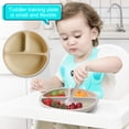 thumbnail image 3 of Plato de silicona para comedor, vajilla para cena infantil, cuencos para comer lavables para niños pequeños, vajilla reutilizable para el hogar, beige seitruly BA000329-02, 3 of 6