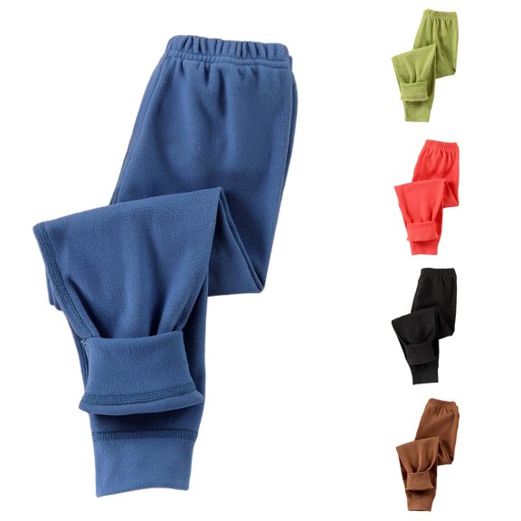 XAOFW Boys Thermal Pajama Pants Base Layer Fuzzy Lined Sleepwear Trousers Toddler Kids Winter Everyday Wear Comfortable Bottoms
