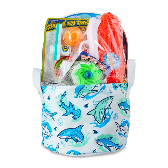 Prefilled Shark Fabric Bin Easter Basket Gift Set, by Wondertreats
