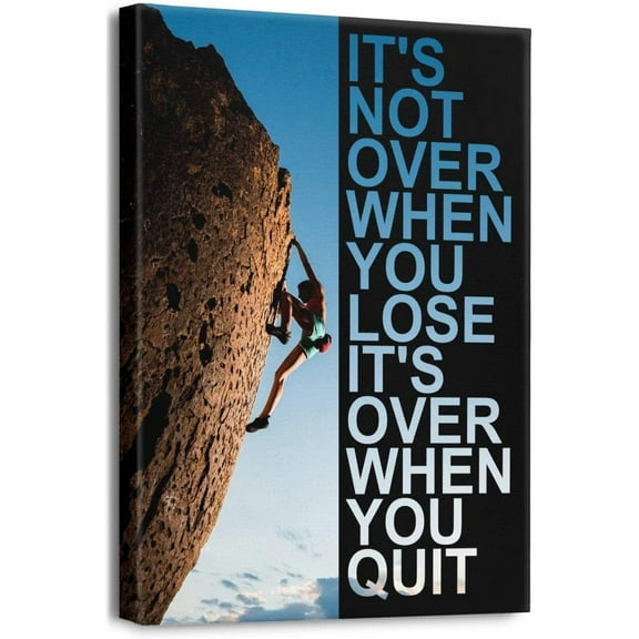 Motivational Wall Art Canvas Print Wall Decor Framed Inspirational Quotes Wall Art Workout Poster for Office Bedroom Gym Living Room