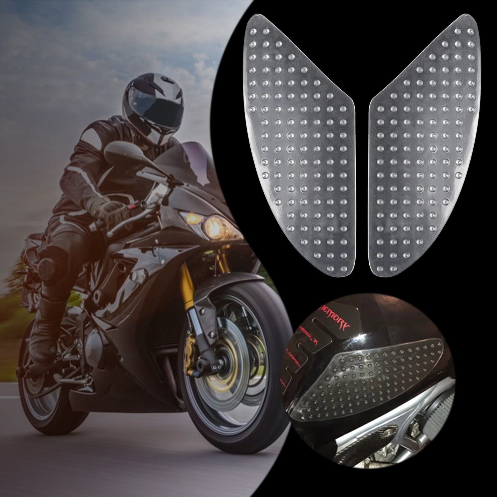 Motorcycle Universal Gas Tank Pad Gas Fuel Knee Grip Decal Protector  Traction Side Pads Compatible with ZX6R ZX10R ZX636R Yamaha R1 R6and More  