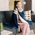 thumbnail image 2 of Giantex Electric Throw Heated Blanket, Soft Fast Heating Blanket w/5 Heat Settings, 3 Hours Auto-Off & Thermostatic Control, Warming Double-Side Flush Blanket Machine Washable, Blue, 2 of 8
