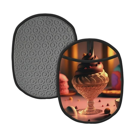 

Naloa Colorful Cake Ice Cream Silicone Pot Holders Oven Mitts Heat Resistant Hot Pads Non Slip Pot Holder for Kitchen Baking and Cooking 9.4 x 7.5 Inches