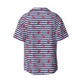 thumbnail image 6 of Lsque Anchors print Men's Cuban Collar Short Sleeve Shirt Summer Beachwear Casual Button Down Fashionable Vacation Leisure Shirt-Medium, 6 of 7