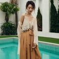 thumbnail image 2 of XISAOK Women Beach Crochet Loose Camisole Hollow Knit V-Neck Tassel Sleeveless Crop Top, 2 of 16