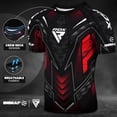 thumbnail image 3 of RDX IMMAF Approved Half Sleeves Compression T-Shirt, Flexible Men Shirt for Competition Level and Training Sessions, Athletic Fit Breathable Top for MMA Muay Thai Kickboxing Sparring and Grappling, 3 of 6