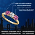 thumbnail image 2 of Gem Stone King 10K Yellow Gold Lab Grown Diamond and Pink Moissanite Engagement Ring for Women | 1.50 Cttw | Round 5MM | Gemstone April Birthstone | Size 9, 2 of 6