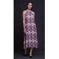 thumbnail image 3 of Bimba Robe Teinture sur Nœuds Décontractée Longue Dos Nu à Col Licou pour Femmes, Robe de Plage Imprimée - Grand, 3 of 6